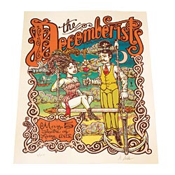 Limited-edition silk-screened gig POSTER of The Decemberists by Michael Michael Motorcycle